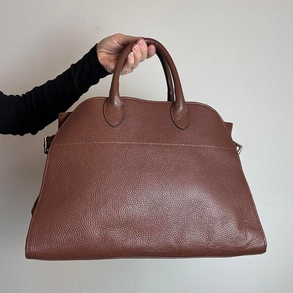 Divina Firenze Genuine Brown Leather Made in Italy Satchel Bag - Picture 2 of 7
